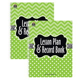 Teacher Created Resources TCR2384-2 Lime Chevrons And Dots, Lesson Plan & Record Book (2 EA)