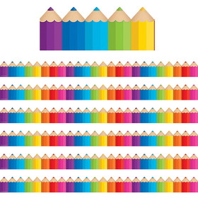 Teacher Created Resources TCR3496-6 Colored Pencils Die Cut, Border Trim (6 PK)