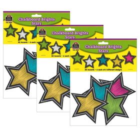 Teacher Created Resources TCR3550-3 Chalkboard Brights Stars, Accents (3 PK)