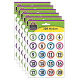 Teacher Created Resources TCR3567-6 Polka Dots Numbers Stickers (6 PK)