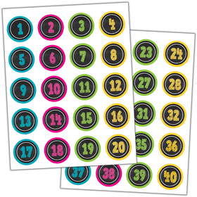 Teacher Created Resources TCR3841 Chalkboard Brights Numbers Stickers