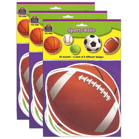 Teacher Created Resources TCR4086-3 Sports Balls Accents (3 PK)
