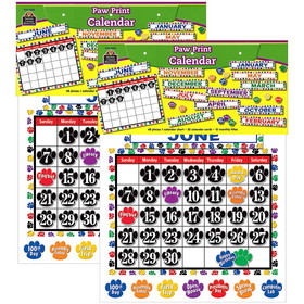 Teacher Created Resources TCR4328-2 Colorful Paw Prints Calendar, Bb Set (2 ST)
