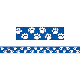 Teacher Created Resources TCR4620 Blue With White Paw Prints Straight Border Trim