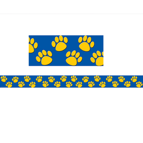 Teacher Created Resources TCR4643 Blue With Gold Paw Prints Border Trim