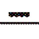 Teacher Created Resources TCR4648 Black/Multicolor Dots Scalloped Border Trim