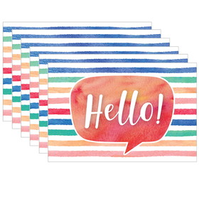 Teacher Created Resources TCR4764-6 Watercolor Hello Postcards (6 PK)