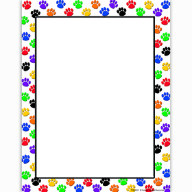 Teacher Created Resources TCR4769 Colorful Paw Prints Computer Paper