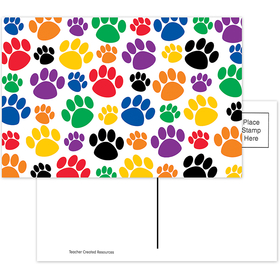 Teacher Created Resources TCR4799 Colorful Paw Prints Postcard