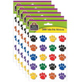 Teacher Created Resources TCR4973-6 Colorful Paw Print Stickers, Value Pack (6 PK)