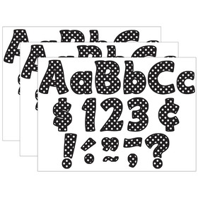 Teacher Created Resources TCR5346-3 Black Polka Dots Funtastic, Font 4Inletters Combo Pk (3 PK)