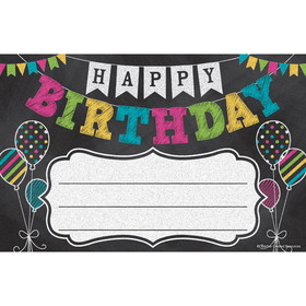 Teacher Created Resources TCR5466 Chalkboard Brghts Happy Bday Awards