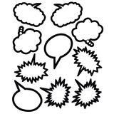 Teacher Created Resources TCR5592 Superhero Black & White Speech - Thought Bubbles Accents