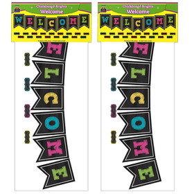 Teacher Created Resources TCR5614-2 Chalkboard Brights Pennants, Welcome (2 PK)