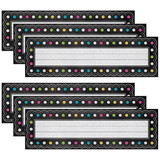 Teacher Created Resources TCR5624-6 Chalkboard Brights Flat Name, Plates (6 PK)