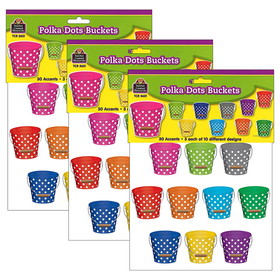 Teacher Created Resources TCR5631-3 Polka Dots Buckets Accents (3 PK)
