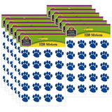 Teacher Created Resources TCR5747-12 Blue Paw Prints Stickers, 120 Per Pk (12 PK)