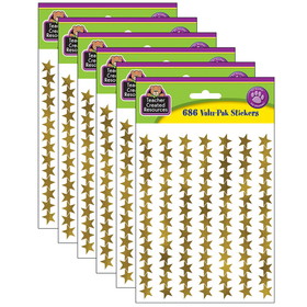 Teacher Created Resources TCR5799-6 Gold Foil Star Stickers Valu, Pak (6 PK)