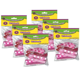 Teacher Created Resources TCR6564-6 Happy Valentines Day, Wristbands (6 PK)