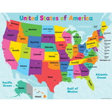 Teacher Created Resources TCR7492 Colorful Usa Map Chart