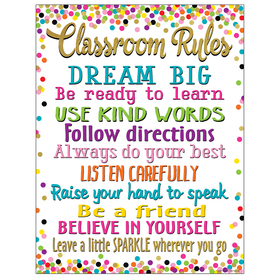 Teacher Created Resources TCR7553 Confetti Classroom Rules Chart