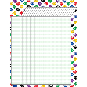 Teacher Created Resources TCR7622 Colorful Paw Prints Incentive Chart 17 X 22