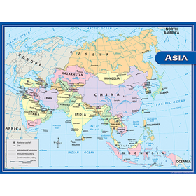 Teacher Created Resources TCR7652 Asia Map Chart 17X22