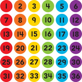 Teacher Created Resources TCR77005 Numbers 1-36 Carpet Markers, Spot On