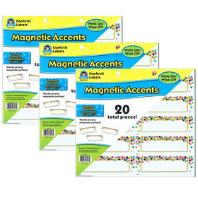 Teacher Created Resources TCR77013-3 Confetti Labels Magnetic, Accents (3 PK)