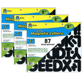 Teacher Created Resources TCR77188-3 Black Classic 2In Magnetic, Letters (3 PK)