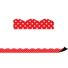 Teacher Created Resources TCR77255 Red Polka Dots Magnetic Border