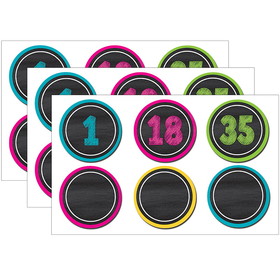 Teacher Created Resources TCR77280-3 Chalkboard Brights Numbers, Magnetic Accents (3 PK)