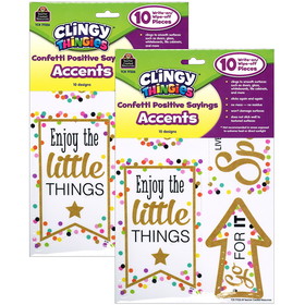 Teacher Created Resources TCR77326-2 Positive Sayings Accents, Clingy Thingies Confetti (2 PK)