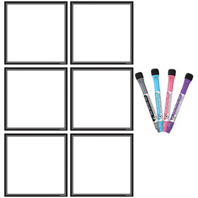 Teacher Created Resources TCR77408 Blk/Wht Dry-Erase Mag Square Notes