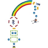 Teacher Created Resources TCR77543 Rainbow Boogie Sensory Path, Pete The Cat