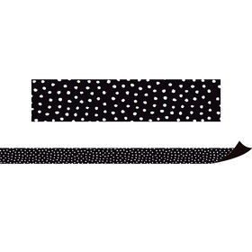 Teacher Created Resources TCR77565 Black W/Wht Painted Dots Mag Border