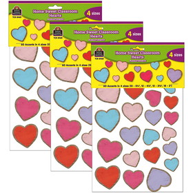 Teacher Created Resources TCR8465-3 Hearts Accents Assorted, Sizes Home Sweet Classroom (3 PK)