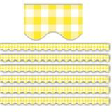 Teacher Created Resources TCR8500-6 Yellow Gingham Scalloped, Border (6 PK)