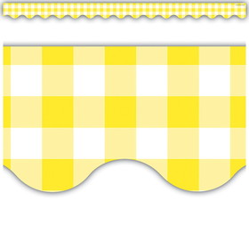 Teacher Created Resources TCR8500 Yellow Gingham Scalloped Border