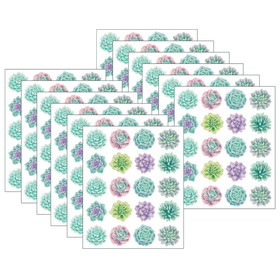 Teacher Created Resources TCR8554-12 Rustic Bloom Succulents, Stickers (12 PK)