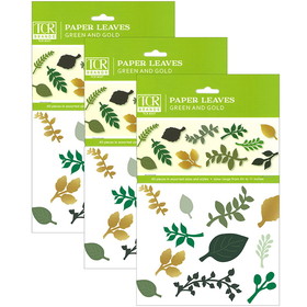 Teacher Created Resources TCR8557-3 Green And Gold Paper Leaves (3 PK)