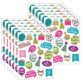 Teacher Created Resources TCR8585-12 Confetti Happy Birthday, Stickers (12 PK)