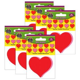 Teacher Created Resources TCR8739-6 Hearts Mini Accents (6 PK)