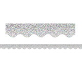 Teacher Created Resources TCR8765 Silver Sparkle Scalloped Border