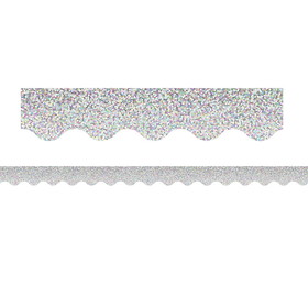 Teacher Created Resources TCR8765 Silver Sparkle Scalloped Border