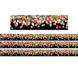 Teacher Created Resources TCR8898-3 Colorful Confetti On Black, Border Straight (3 PK)