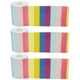 Teacher Created Resources TCR8918-3 Oh Happy Day Stripes Rolled, Trim (3 PK)