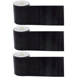 Teacher Created Resources TCR8919-3 Black Wood Straight Rolled, Border (3 PK)