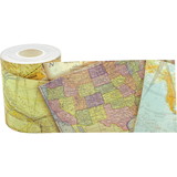Teacher Created Resources TCR8921 Travel Map Straight Rolled Border
