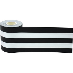 Teacher Created Resources TCR8922 Black White Stripes Rolled Trim